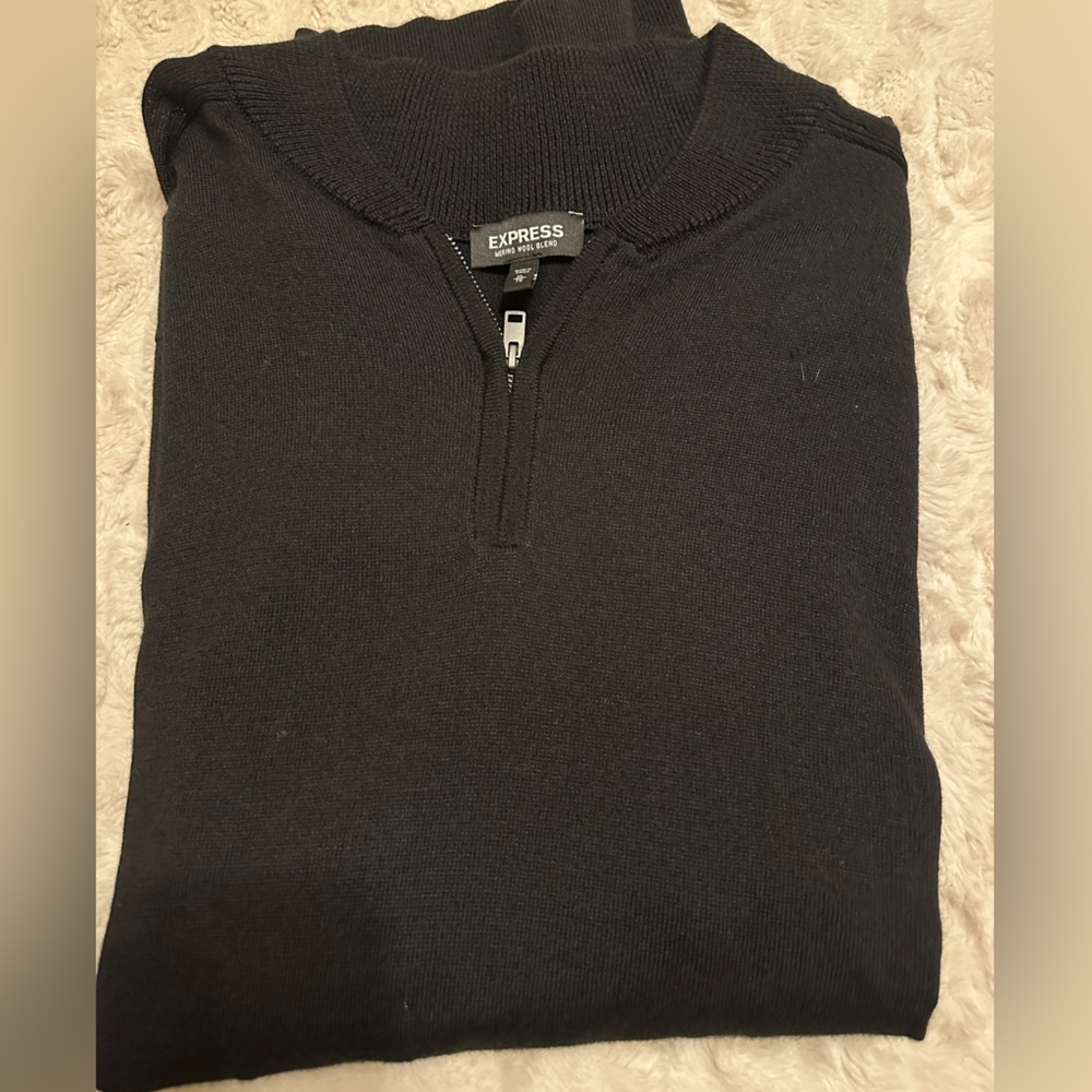 Express Men's Black Zip-Up Sweater